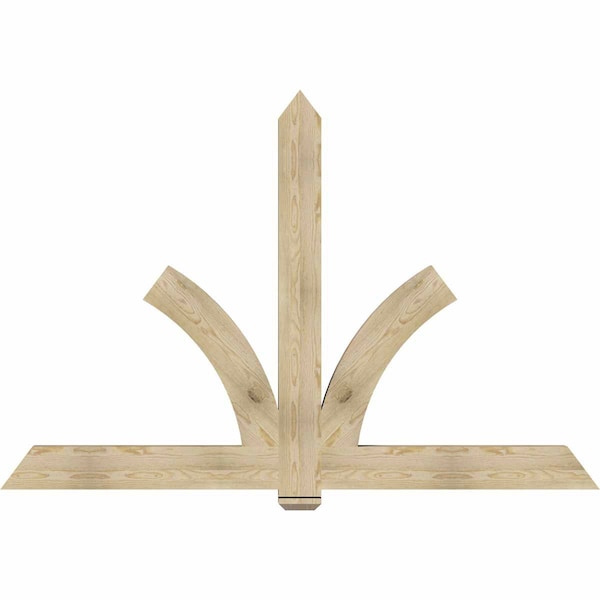 Ekena Millwork Redmond Rough Sawn Timber Gable Bracket, Douglas Fir, 84"W x 56"H x 4"D x 6"F, 16/12 Pitch GBW084X56X0406RED00RDF - main